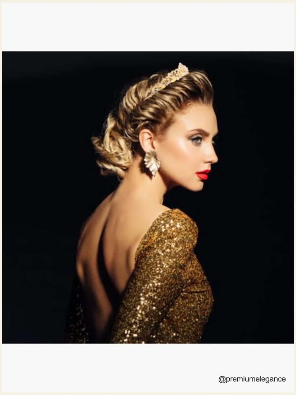Gold Tiara Crown Wedding Princess Headpiece Prom Birthday Crown Hair Accessory